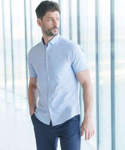 Modern short sleeve Oxford shirt