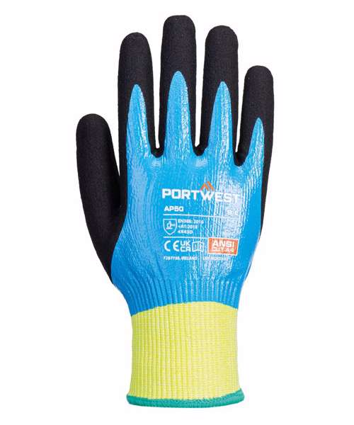 Cut D13 Nitrile aqua gloves (AP50)