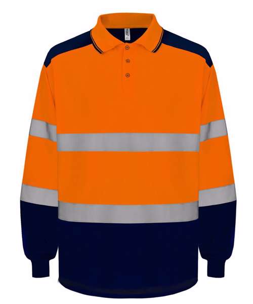Hi-vis two-tone long sleeve polo (HVJ330)